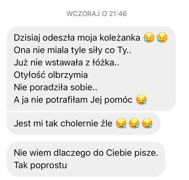 Dziś bardzo smutny post, który powstał po konsultacji z autorką opublikowanej wiadomości